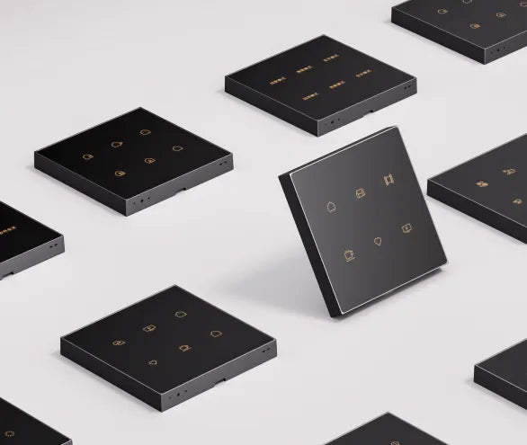 Nature Switch Scene Panel (6 Key) (Black AG Glass - Gray 3 way) Without Icon LS220-CM6 My Store