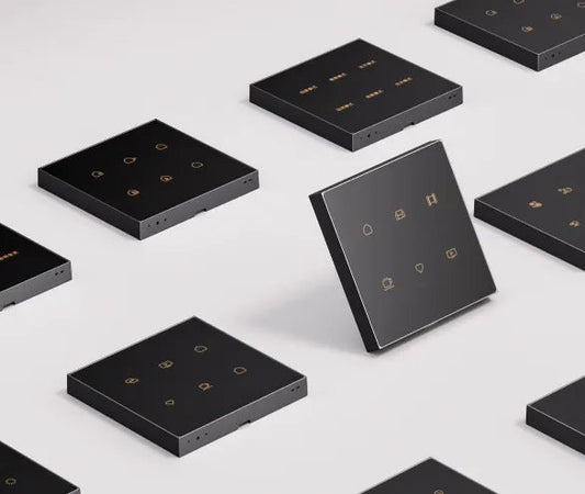 Nature Switch Scene Panel (6 Key) (Black AG Glass - Gray 3 way) Without Icon LS220-CM6 My Store