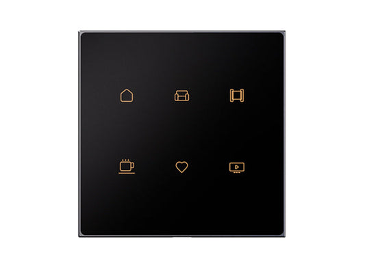 Nature Switch Scene Panel (6 Key)(Black AG Glass - White 3 way) LS220-WM6 My Store